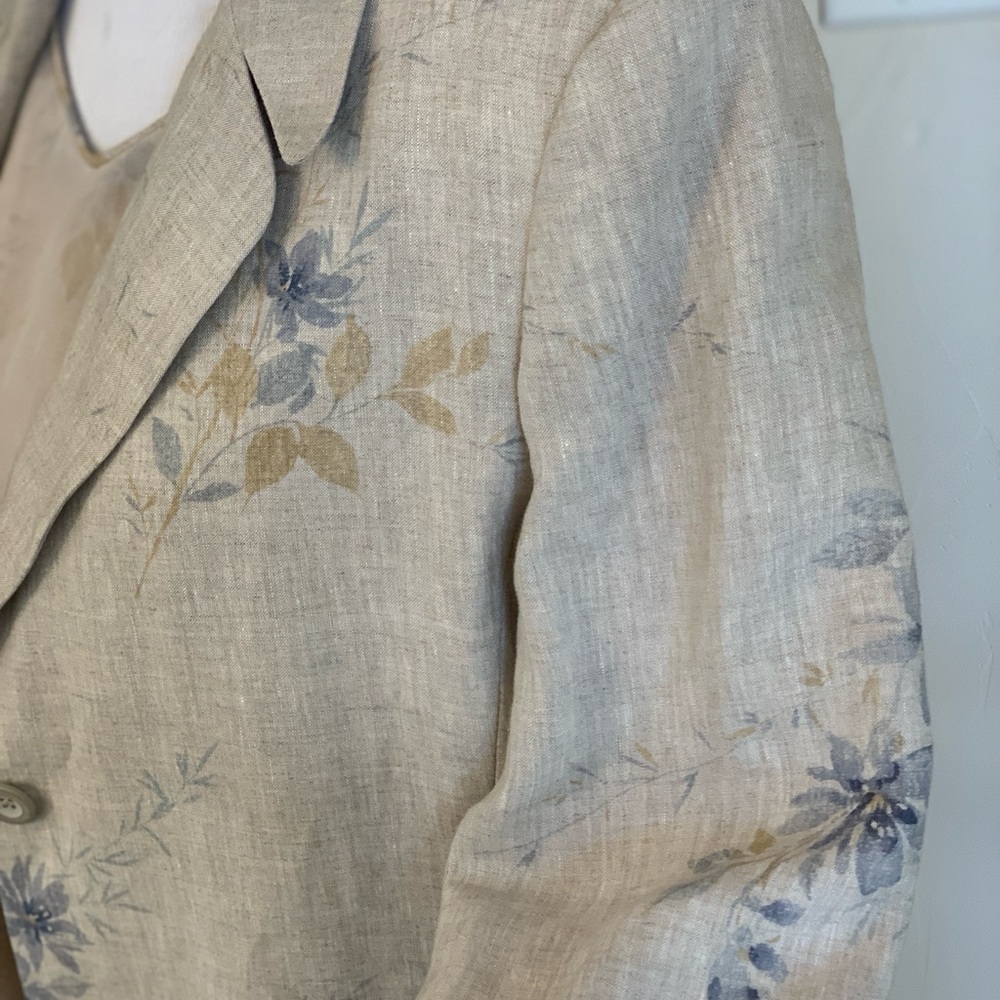 Bergamo by EBI Linen Dress w Jacket, silk lined, size 10 - Picture 5 of 12